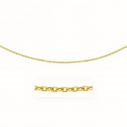 14k Yellow Gold Pendant Chain with Textured Links (3.30 mm)