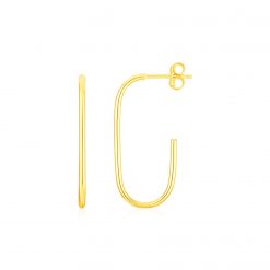 14K Yellow Gold J Hoop Earrings
