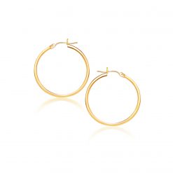 14k Yellow Gold Polished Hoop Earrings (2x40mm)