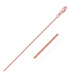 14k Rose Gold Diamond Cut Round Wheat Chain (1.20 mm)
