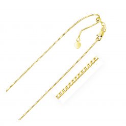 10k Yellow Gold Adjustable Box Chain (0.85 mm)