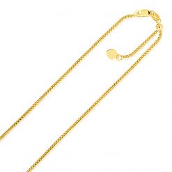 14k Yellow Gold Adjustable Popcorn Chain (1.10 mm)