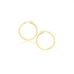 14k Yellow Gold Polished Hoop Earrings (2x20mm)