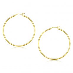 14k Yellow Gold Polished Hoop Earrings (2x45mm)