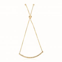 14k Yellow Gold Chain Bar Lariat Style Bracelet