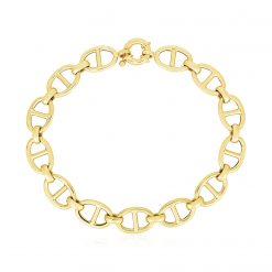 14k Yellow Gold High Polish Mariner Link Bracelet  (8.80 mm)