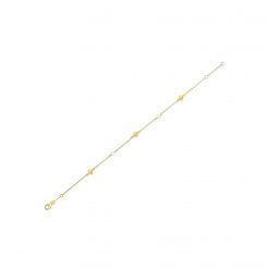 14k Yellow Gold Pearl Clover Bracelet