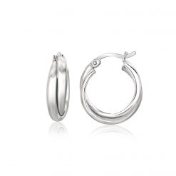 Sterling Silver Dual Round Entwined Hoop Earrings