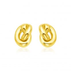 14k Yellow Gold Polished Knot Earrings