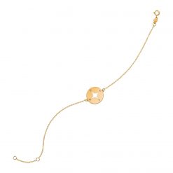 14k Yellow Gold 7 inch Bracelet with Compass