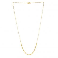 14k Yellow Gold Bead Paperclip Necklace