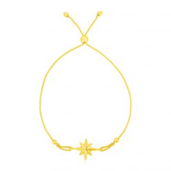 14k Yellow Gold Adjustable Bracelet with Star