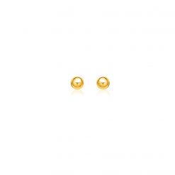 14k Yellow Gold Ball Style Stud Earrings (4mm)