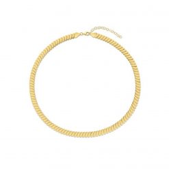 14k Yellow Gold Rib Link Necklace