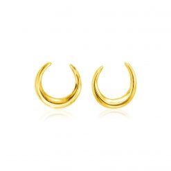 14k Yellow Gold Polished Moon Earrings