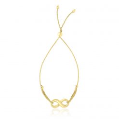 14k Yellow Gold Infinity Motif Adjustable Lariat Bracelet