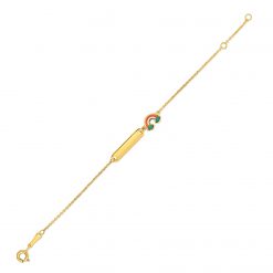 14k Yellow Gold Rainbow Childrens Bracelet