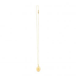 14k Yellow Gold Oval Etched Locket Necklace