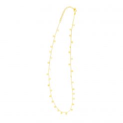 14K Yellow Gold Necklace with Dangling Stars