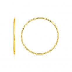 Endless Hoop Style Earrings in 14K Yellow Gold(1.2x30mm)