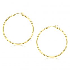 10k Yellow Gold Polished Hoop Earrings (2x45mm)