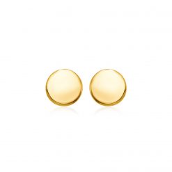 14k Yellow Gold Polished Round Post Earrings(5.5mm)