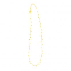 14K Yellow Gold Necklace with Dangling Hearts