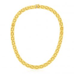 14k Yellow Gold Basket Weave Necklace