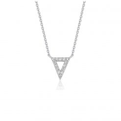 Diamond Inverted Triangle Pendant in 14k White Gold