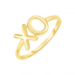 14k Yellow Gold with XO Ring