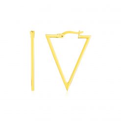 14K Yellow Gold Triangle Hoop Earrings