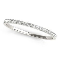 14k White Gold Pave Set Style Round Diamond Wedding Ring (1/8 cttw)