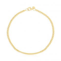 14k Yellow Gold High Polish Bead Bar Bracelet