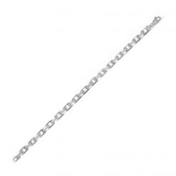 14k White Gold French Cable Link Chain (4.80 mm)