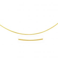 14k Yellow Gold Thin Motif Round Omega Necklace