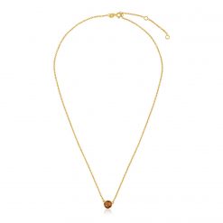 14k Yellow Gold 17 inch Necklace with Round Citrine